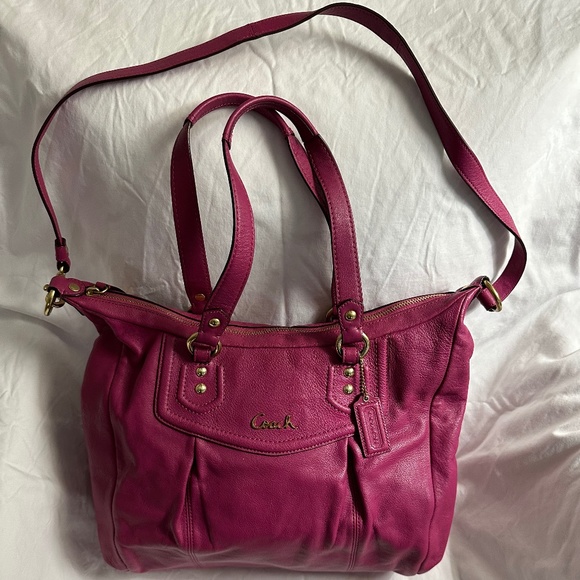 Coach No K1271 - F20104 Ashley Pink Leather Tote Crossbody Purse - Picture 1 of 7